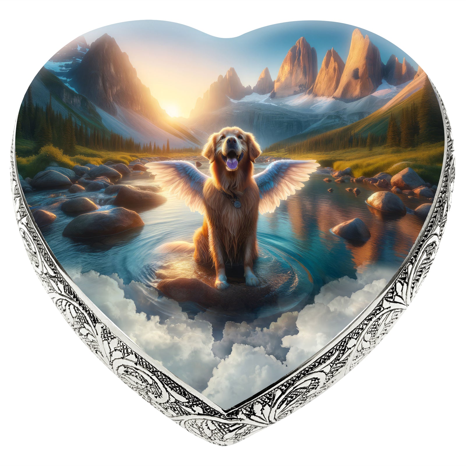 Eternal Elegance Dog Urns Golden Retriever - Crystal Waters Dog Urn