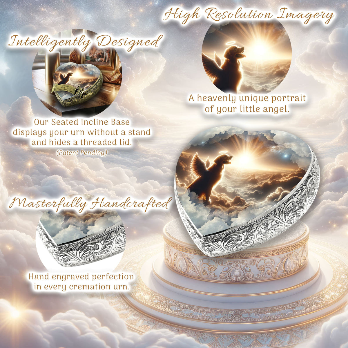 Eternal Elegance Dog Urns Golden Retriever - Divine Drift Dog Urn