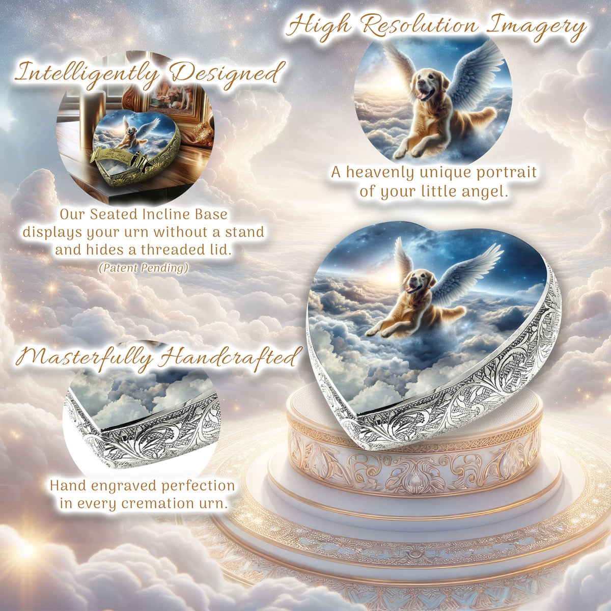 Eternal Elegance Dog Urns Golden Retriever - Nova Glow Dog Urn