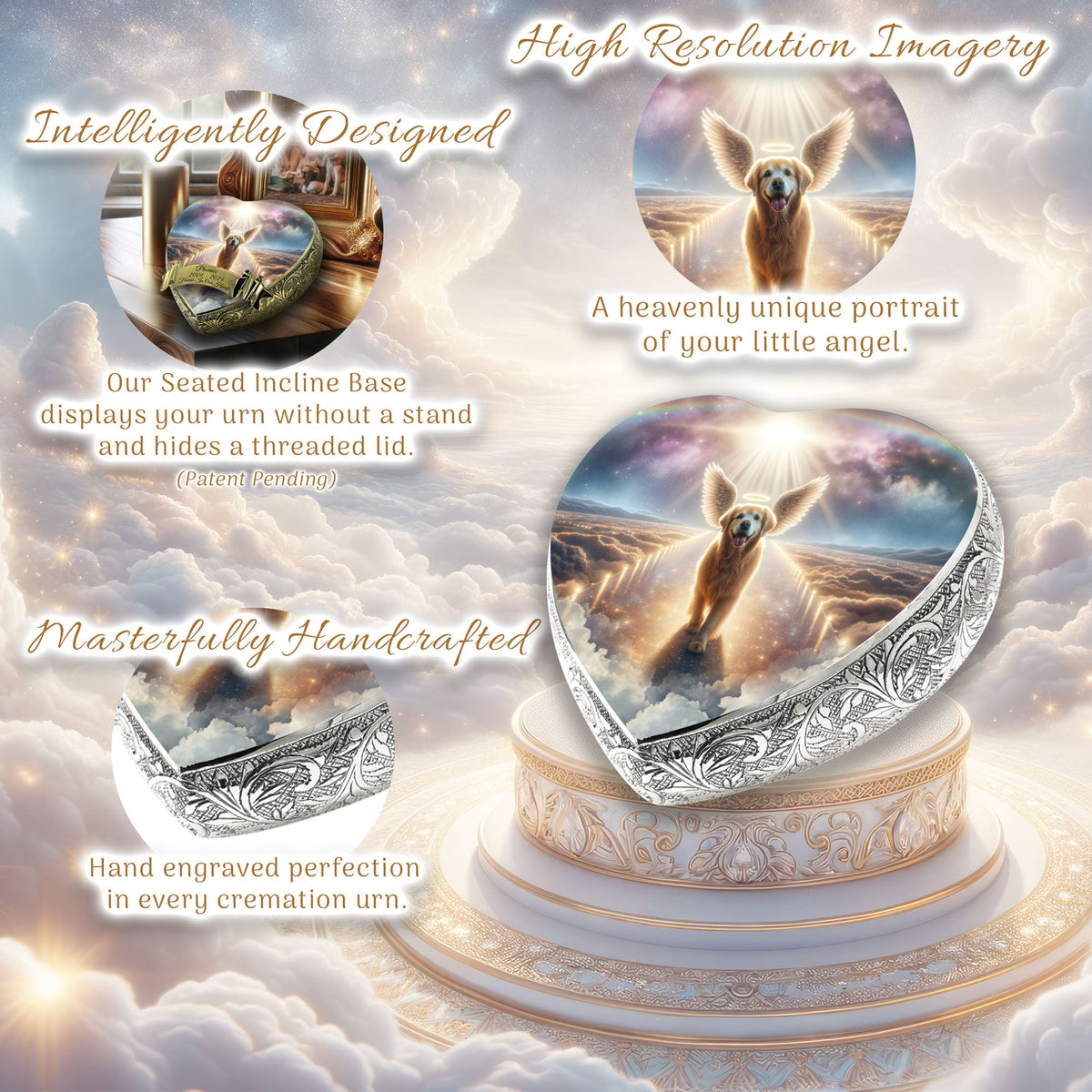 Eternal Elegance Dog Urns Golden Retriever - Rainbow Bridge Dog Urn