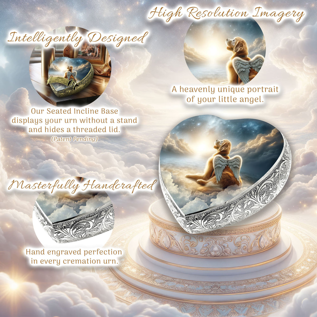 Eternal Elegance Dog Urns Golden Retriever - Stellar Silk Dog Urn