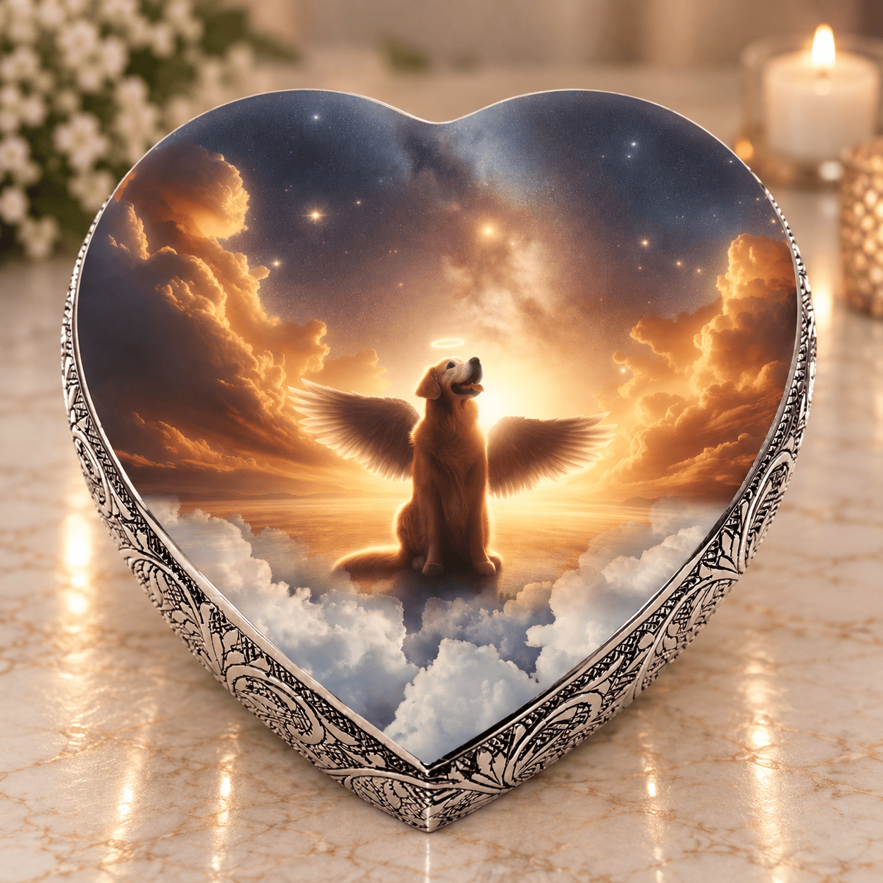 Eternal Elegance Dog Urns Golden Retriever Urn - Dog Urn - Celestial Cascade Urn for Dog Ashes