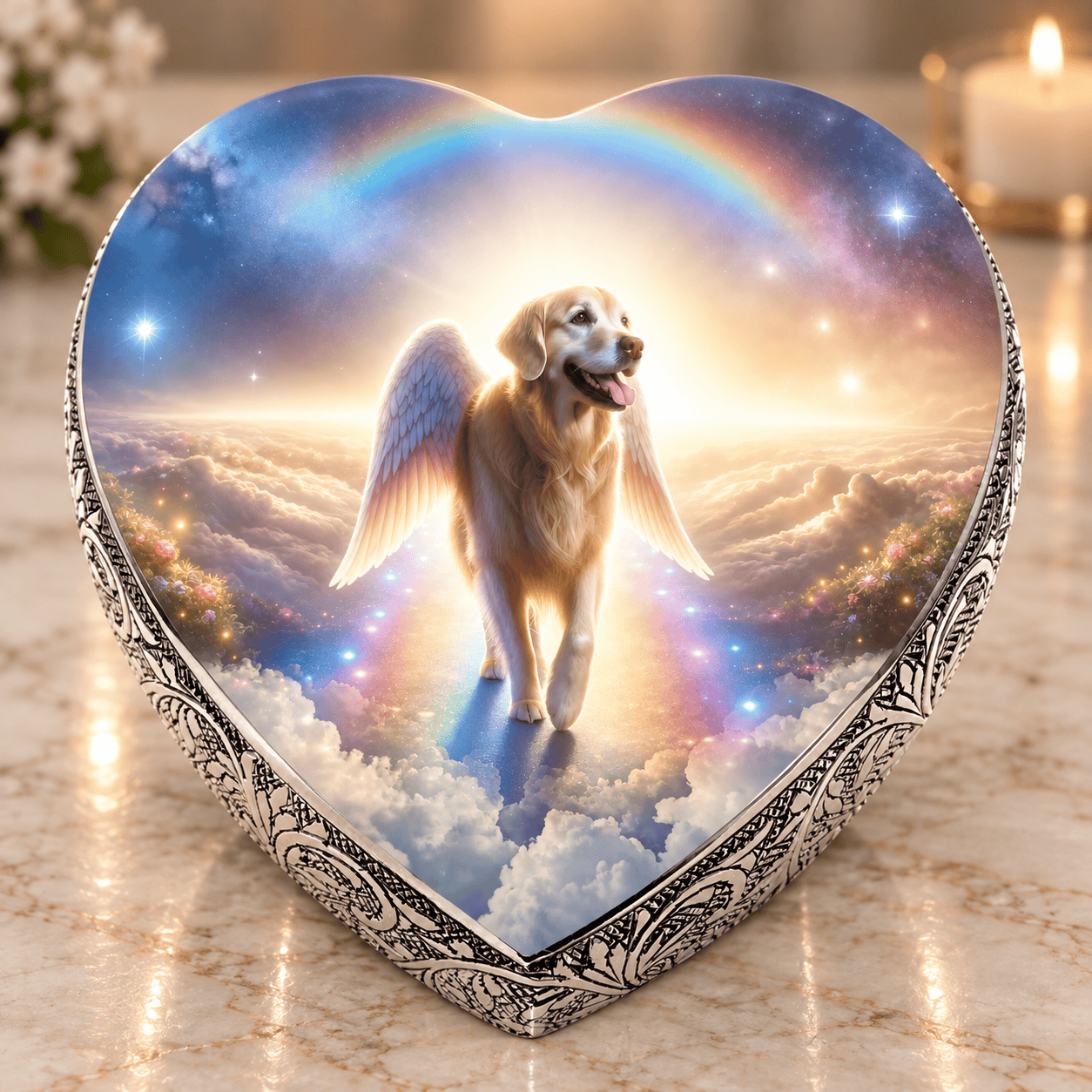Eternal Elegance Dog Urns Golden Retriever Urn - Dog Urn - Rainbow Arc Urn for Dog Ashes
