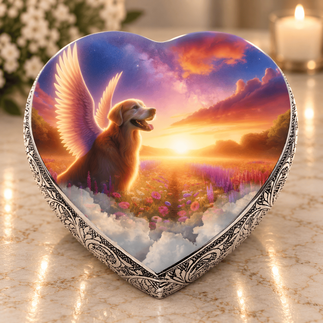 Eternal Elegance Dog Urns Golden Retriever Urn - Dog Urn - Seraphim Shine Urn for Dog Ashes