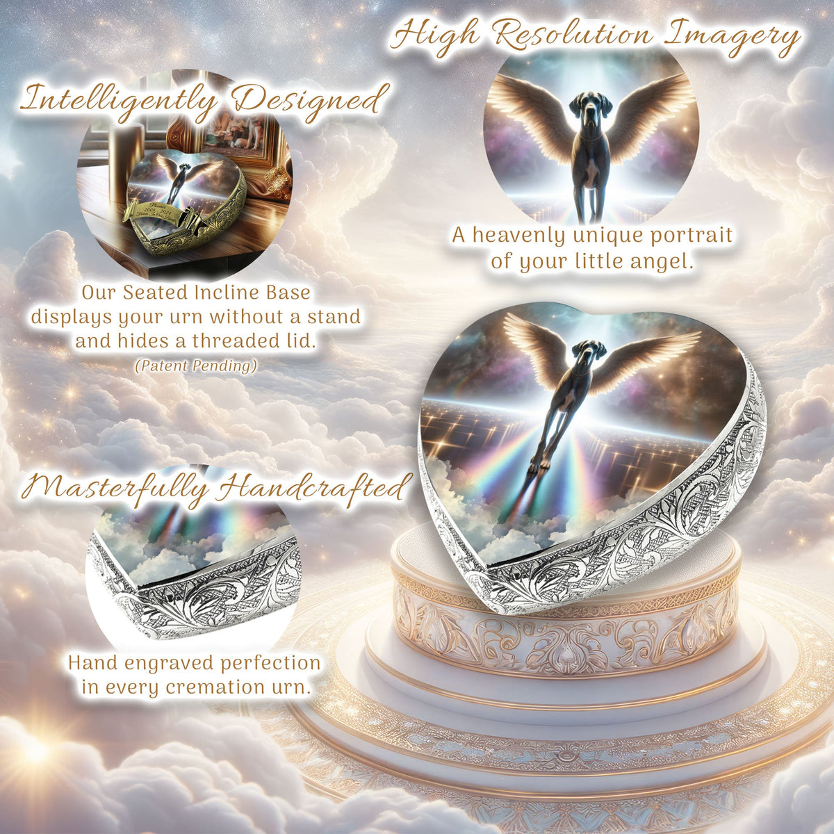 Eternal Elegance Dog Urns Great Dane - Rainbow Bridge Dog Urn