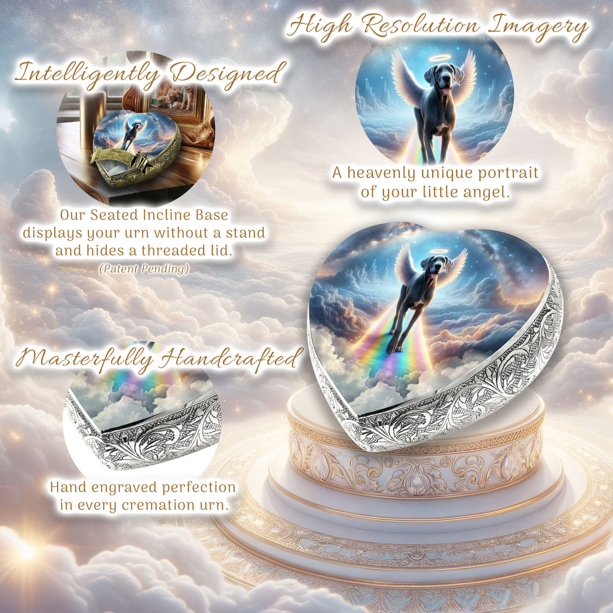 Eternal Elegance Dog Urns Great Dane - Rainbow Crossing Dog Urn