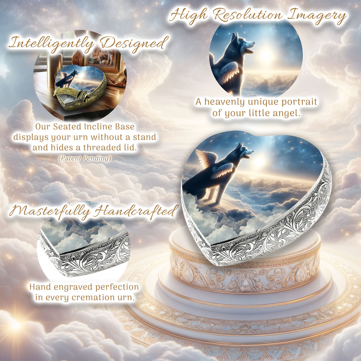 Eternal Elegance Dog Urns Husky - Celestial Canvas Dog Urn