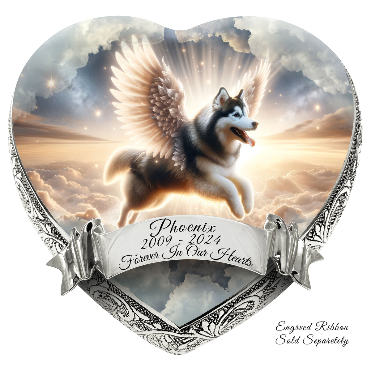 Eternal Elegance Dog Urns Husky - Divine Skyscape Dog Urn