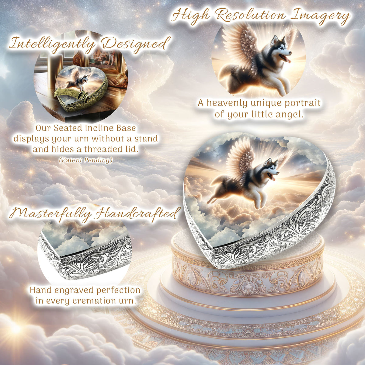 Eternal Elegance Dog Urns Husky - Divine Skyscape Dog Urn