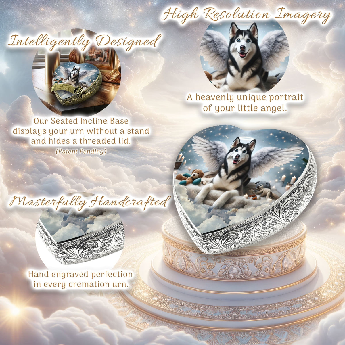 Eternal Elegance Dog Urns Husky - Edenic Splendor Dog Urn