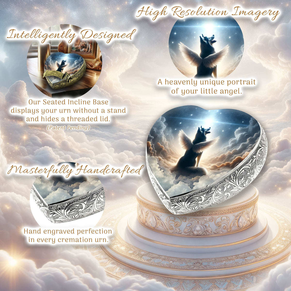 Eternal Elegance Dog Urns Husky - Galactic Grace Dog Urn