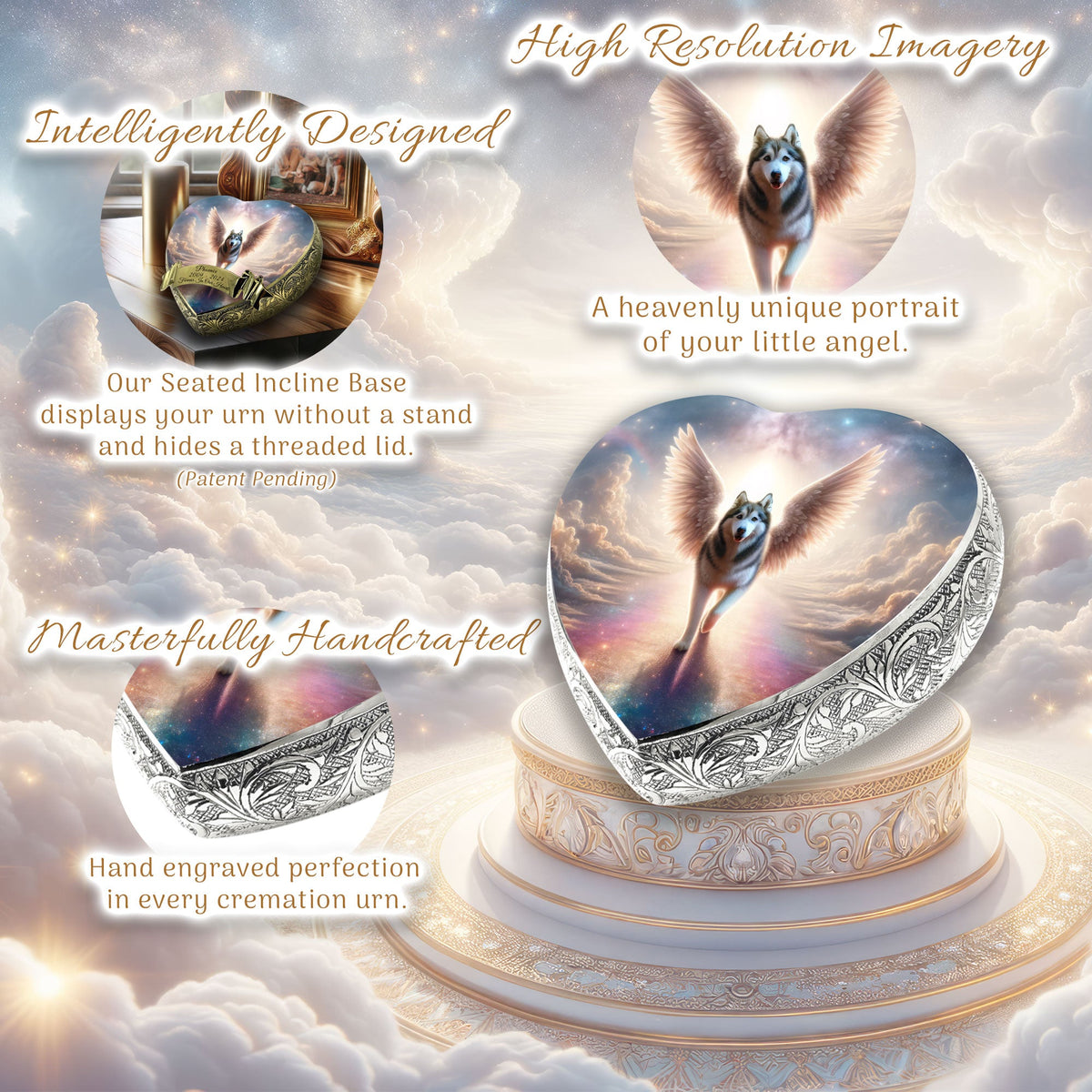 Eternal Elegance Dog Urns Husky - Rainbow Bridge Dog Urn