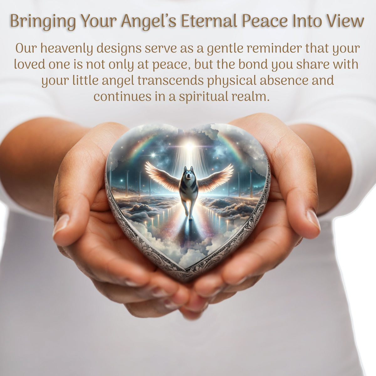 Eternal Elegance Dog Urns Husky - Rainbow Crossing Dog Urn