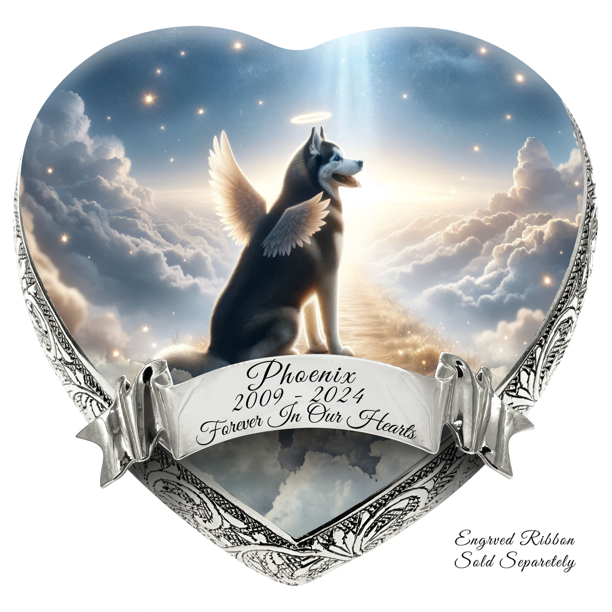 Eternal Elegance Dog Urns Husky - Seraphic Swirl Dog Urn