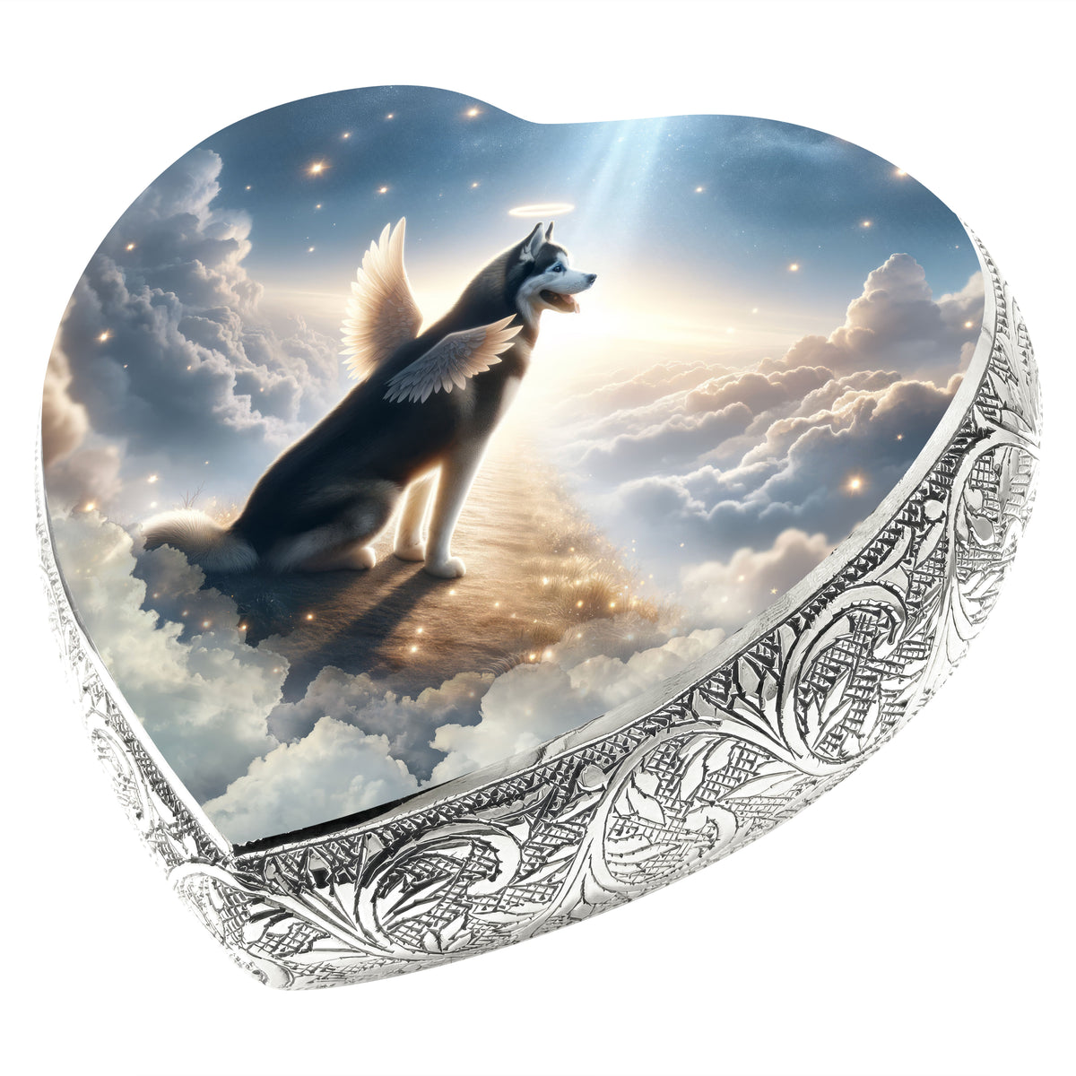 Eternal Elegance Dog Urns Husky - Seraphic Swirl Dog Urn