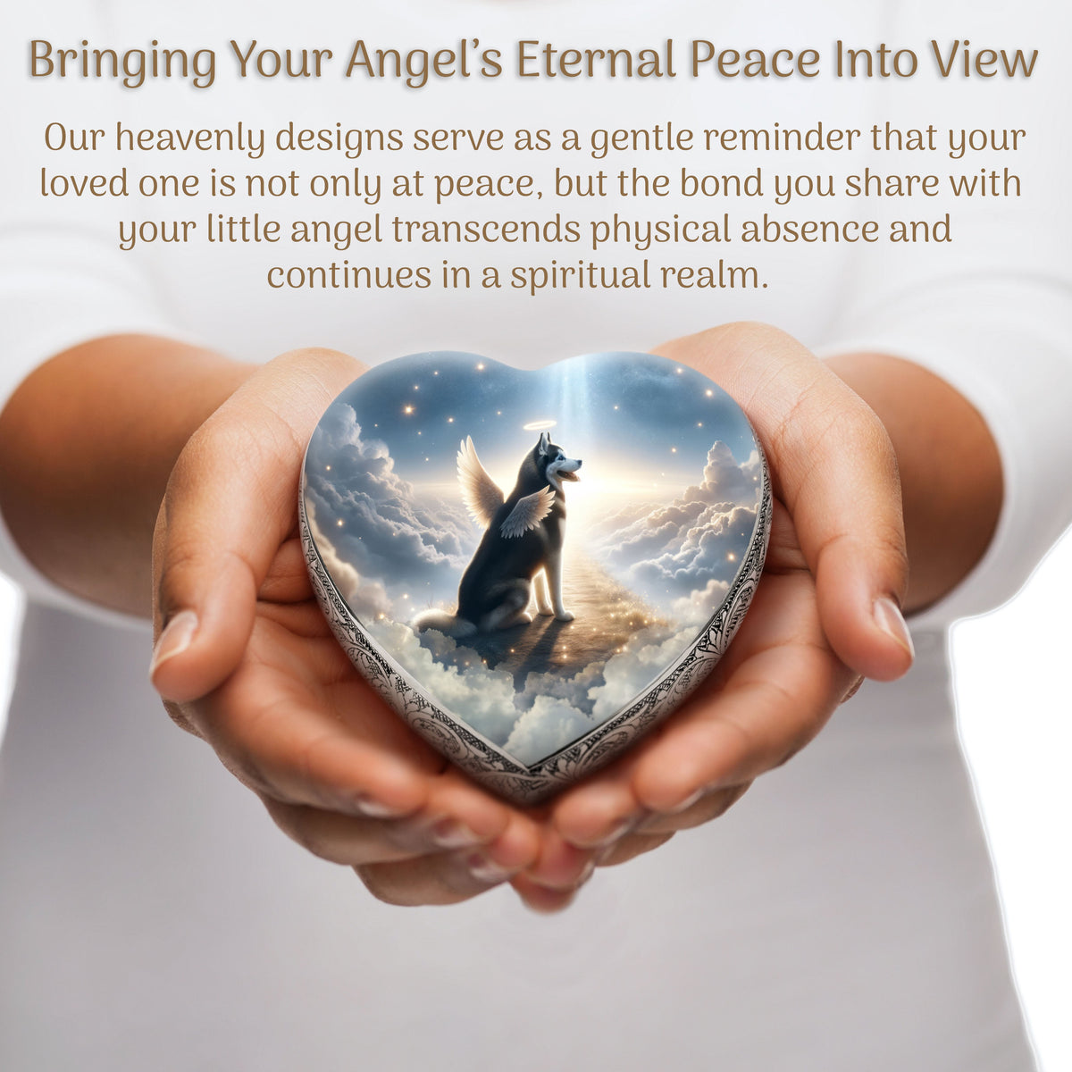 Eternal Elegance Dog Urns Husky - Seraphic Swirl Dog Urn