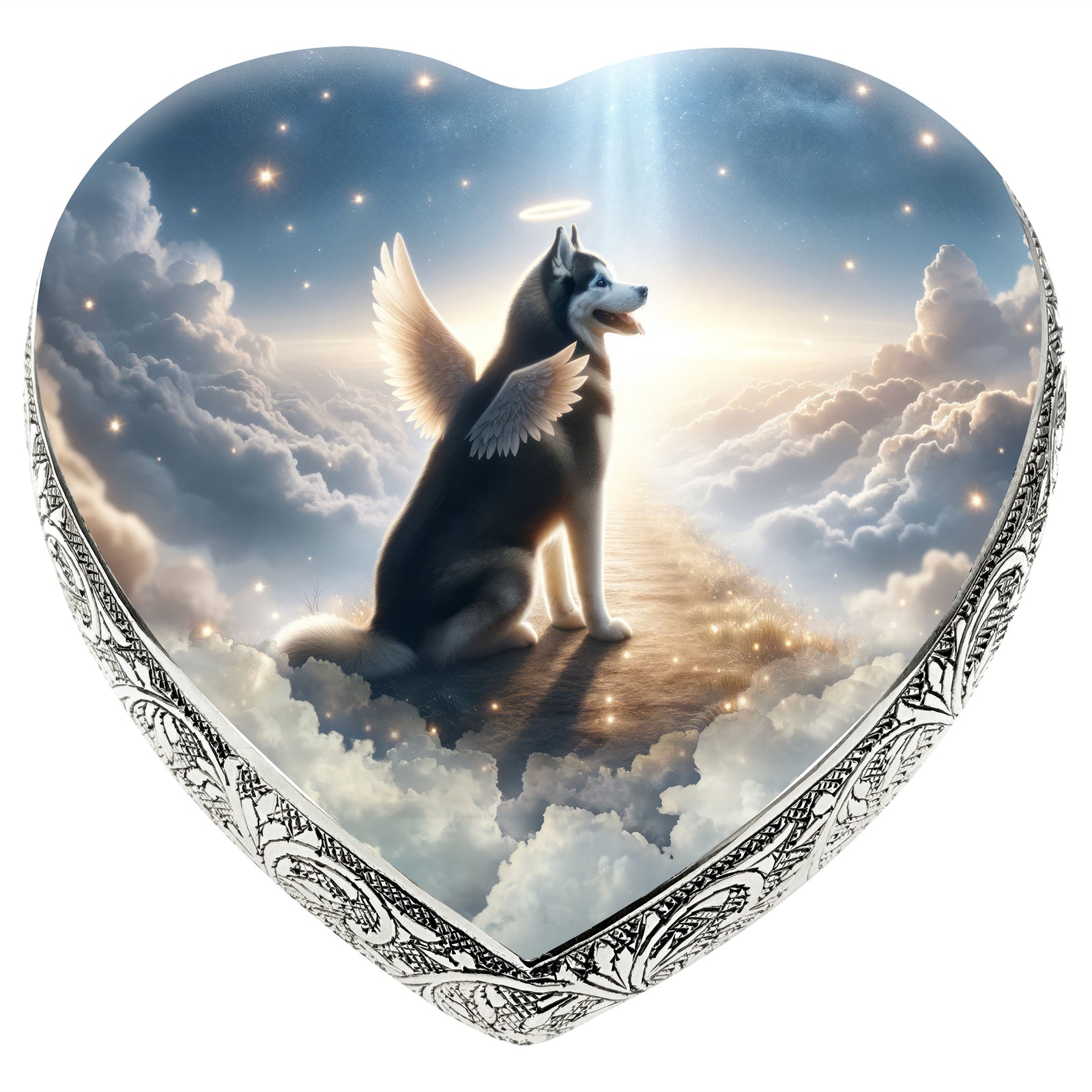 Eternal Elegance Dog Urns Husky - Seraphic Swirl Dog Urn