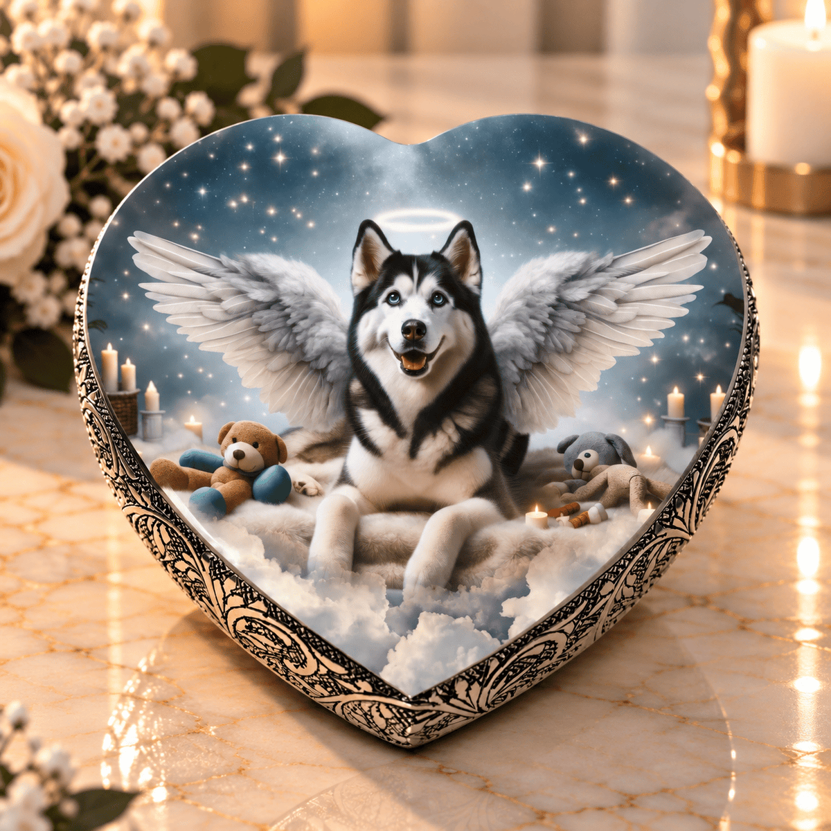 Eternal Elegance Dog Urns Husky Urn - Dog Urn - Edenic Splendor Urn for Dog Ashes