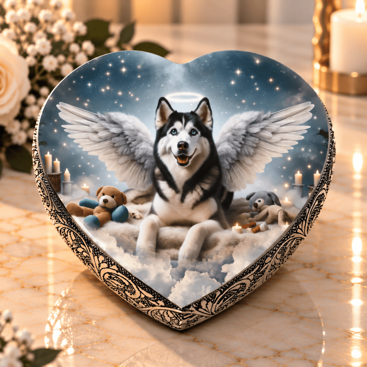 Eternal Elegance Dog Urns Husky Urn - Dog Urn - Edenic Splendor Urn for Dog Ashes