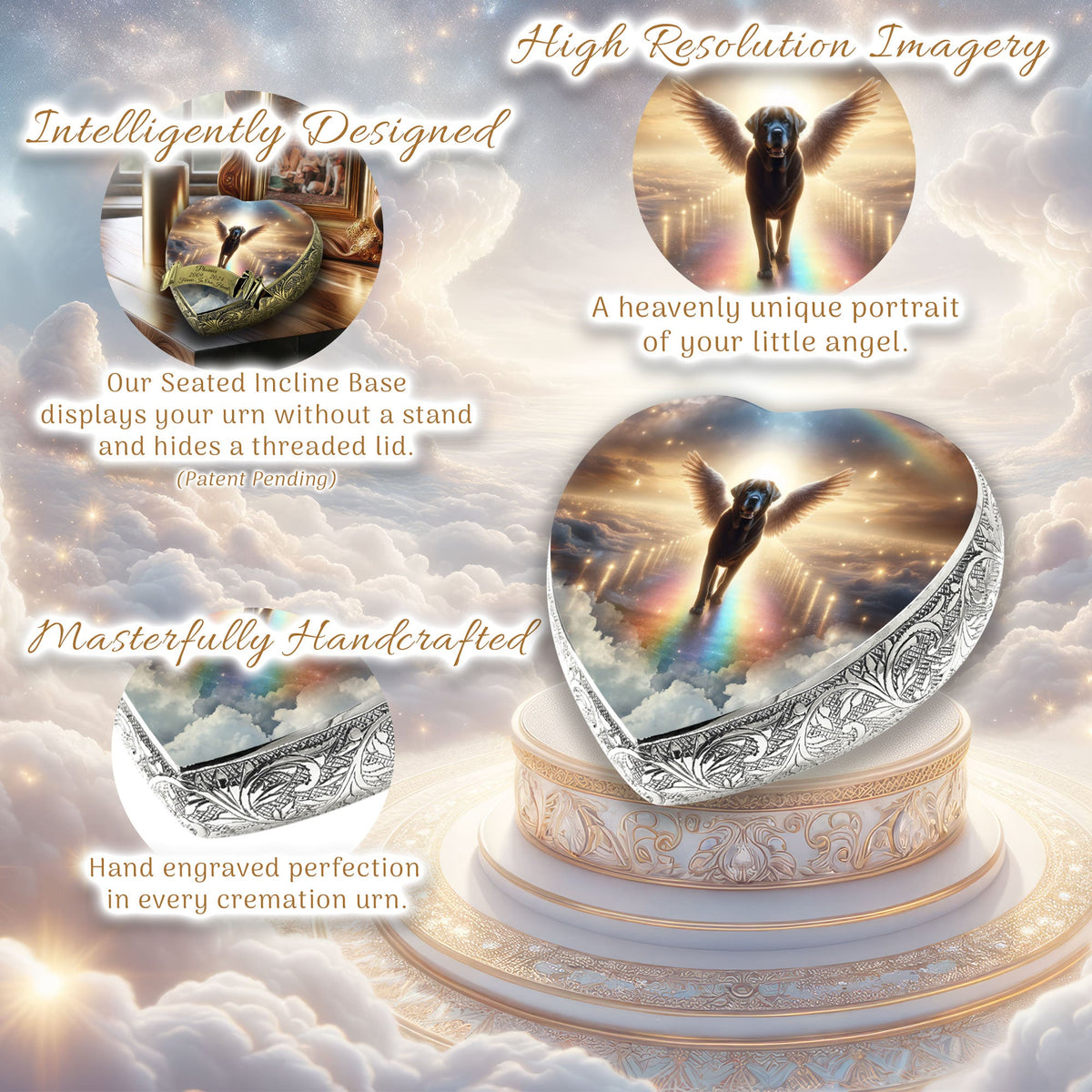 Eternal Elegance Dog Urns Labrador Retriever - Rainbow Crossing Dog Urn