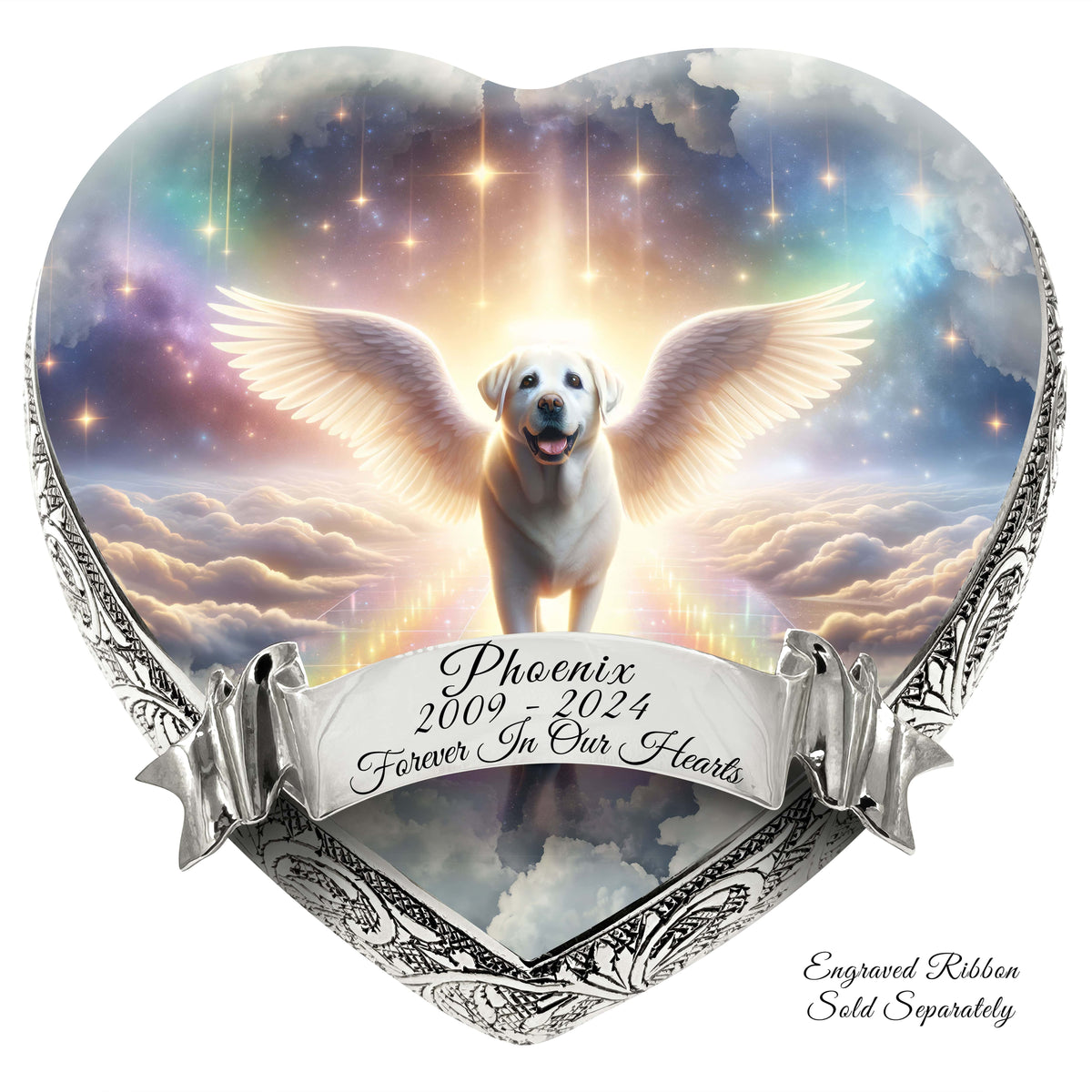 Eternal Elegance Dog Urns Labrador Retriever - Sacred Hearts Rainbow Arc Dog Urn
