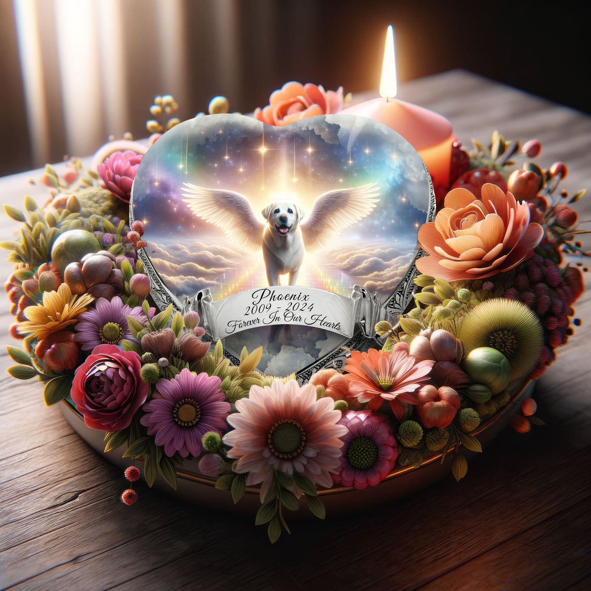 Eternal Elegance Dog Urns Labrador Retriever - Sacred Hearts Rainbow Arc Dog Urn