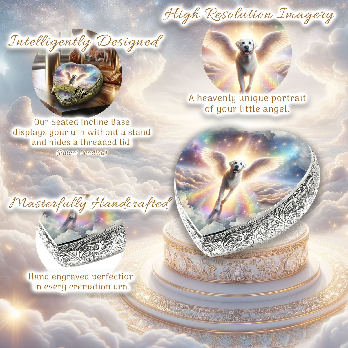 Eternal Elegance Dog Urns Labrador Retriever - Sacred Hearts Rainbow Arc Dog Urn