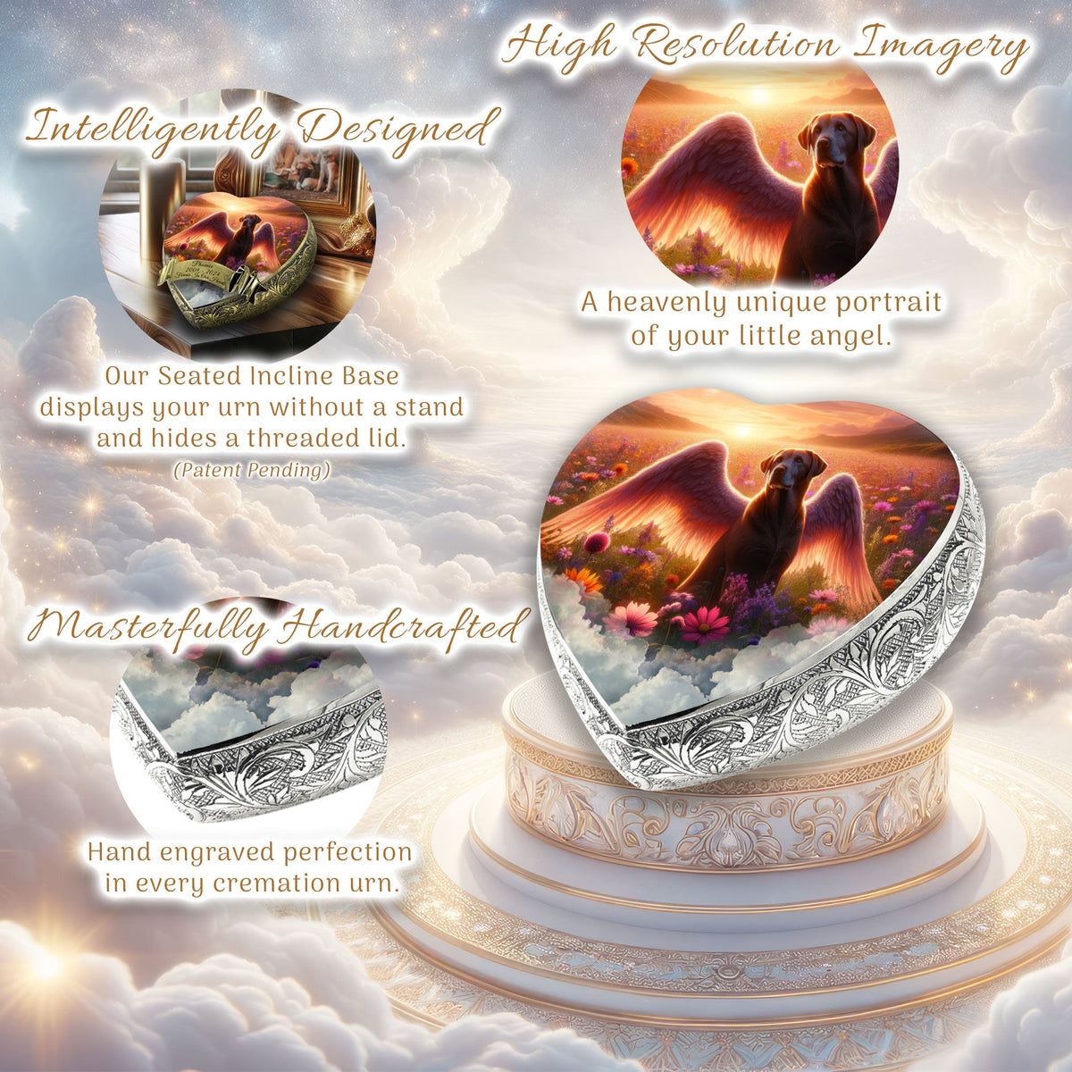 Eternal Elegance Dog Urns Labrador Retriever - Seraphic Radiance Dog Urn