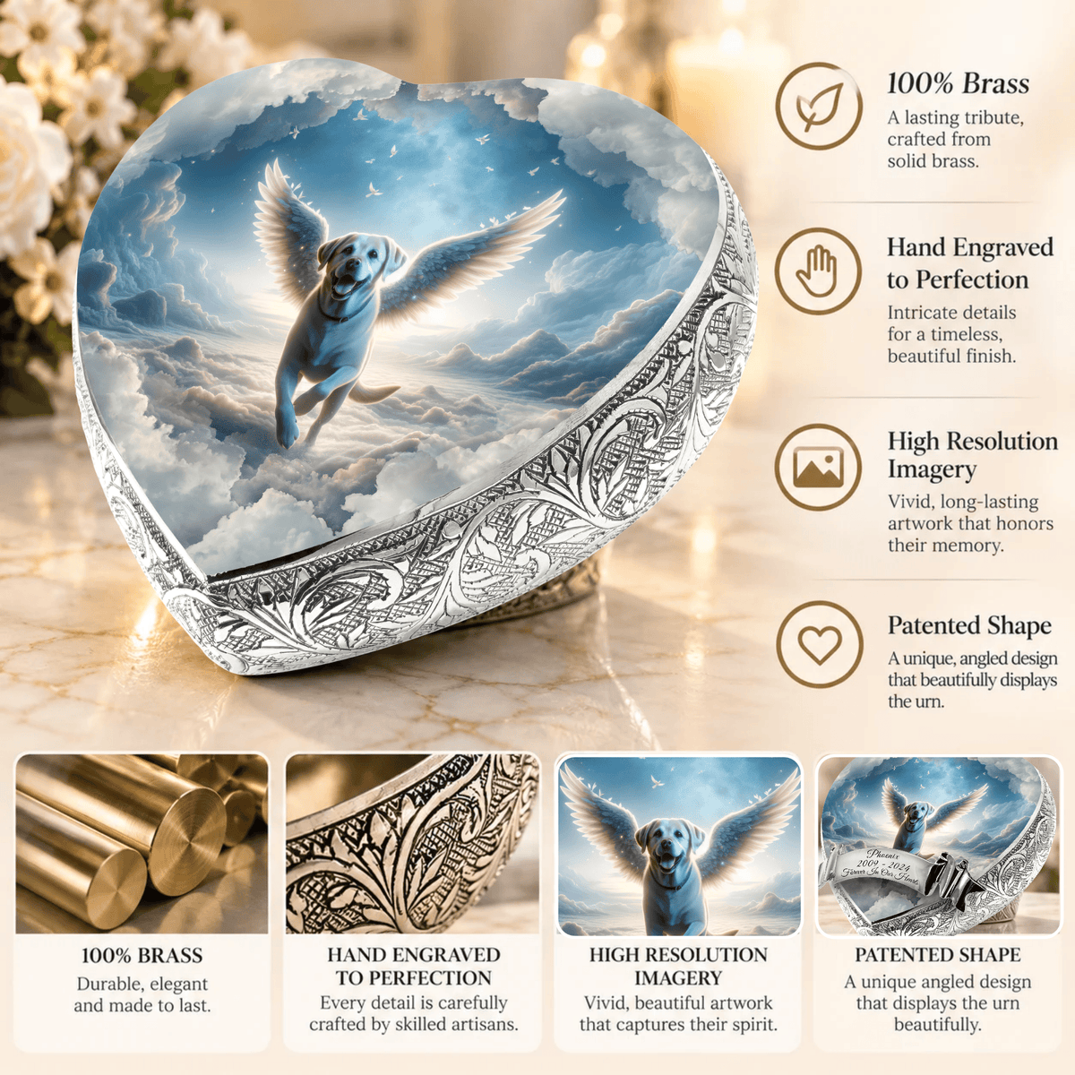 Eternal Elegance Dog Urns Labrador Retriever Urn - Dog Urn - Astral Mist Urn for Dog Ashes