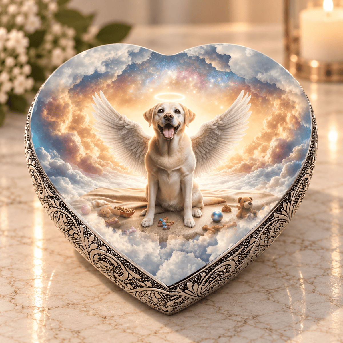 Eternal Elegance Dog Urns Labrador Retriever Urn - Dog Urn - Galaxy Glitter Urn for Dog Ashes