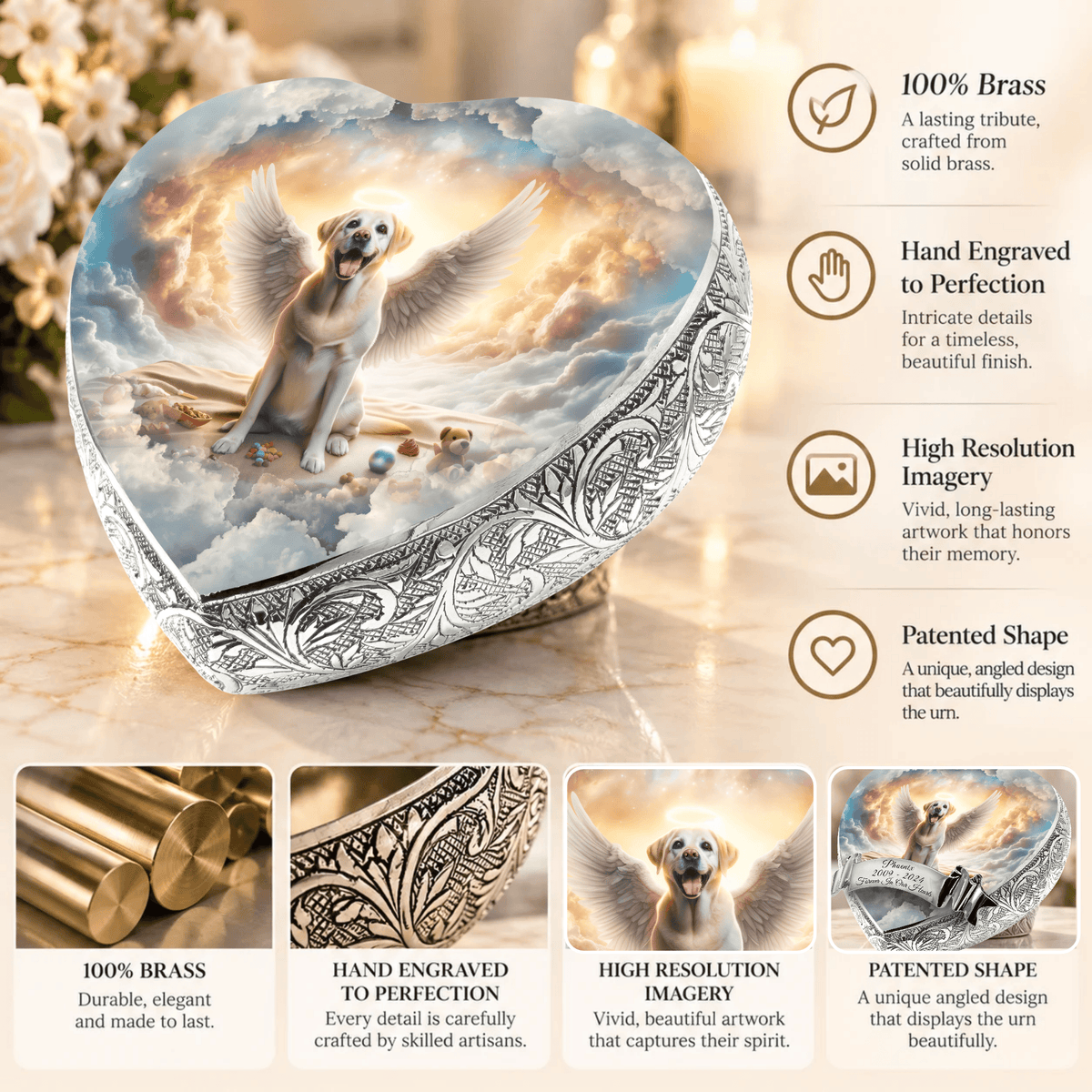 Eternal Elegance Dog Urns Labrador Retriever Urn - Dog Urn - Galaxy Glitter Urn for Dog Ashes