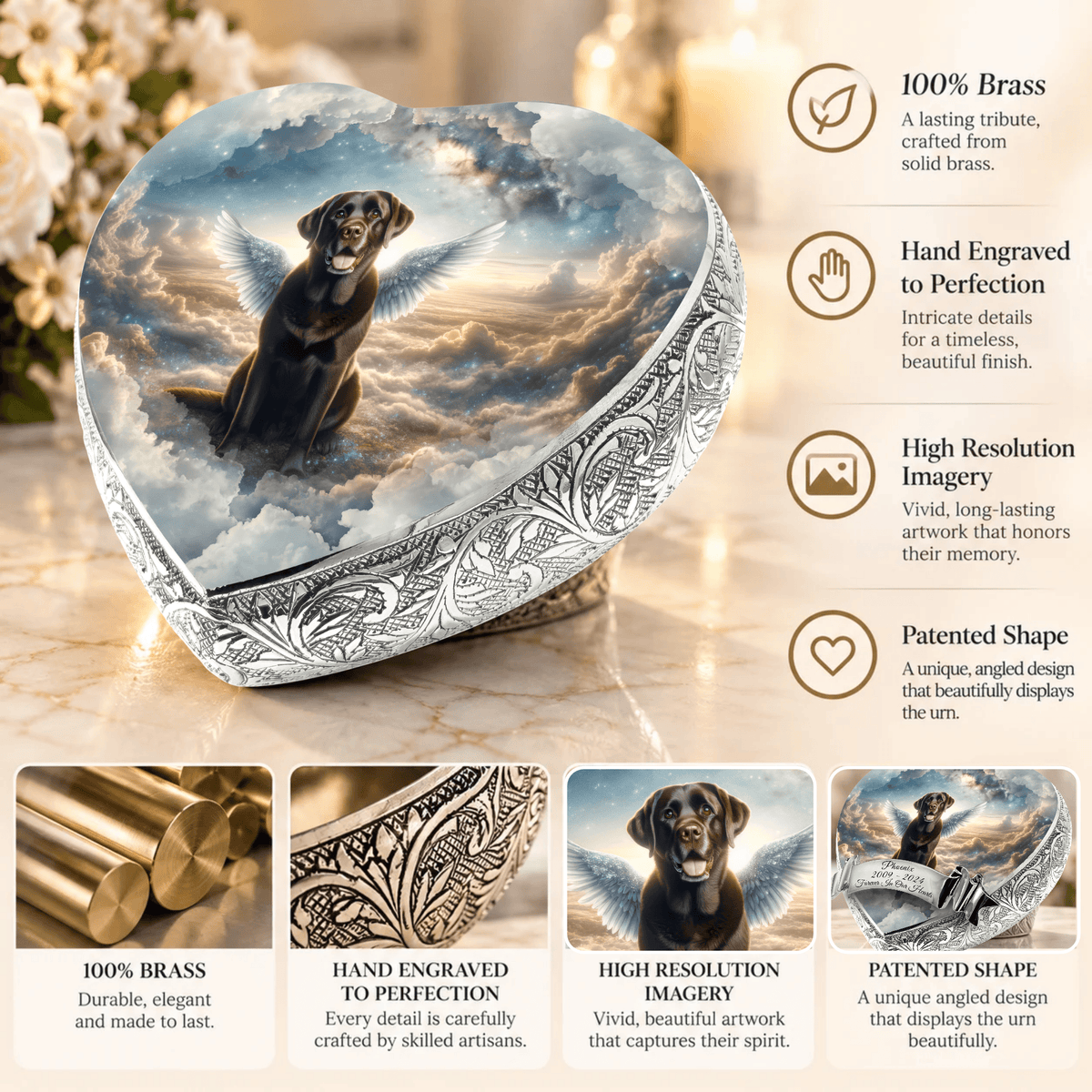 Eternal Elegance Dog Urns Labrador Retriever Urn - Dog Urn - Lunar Sheen Urn for Dog Ashes