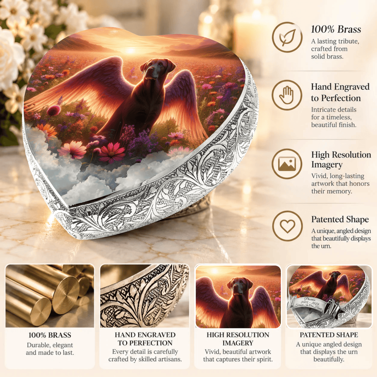 Eternal Elegance Dog Urns Labrador Retriever Urn - Dog Urn - Seraphic Radiance Urn for Dog Ashes