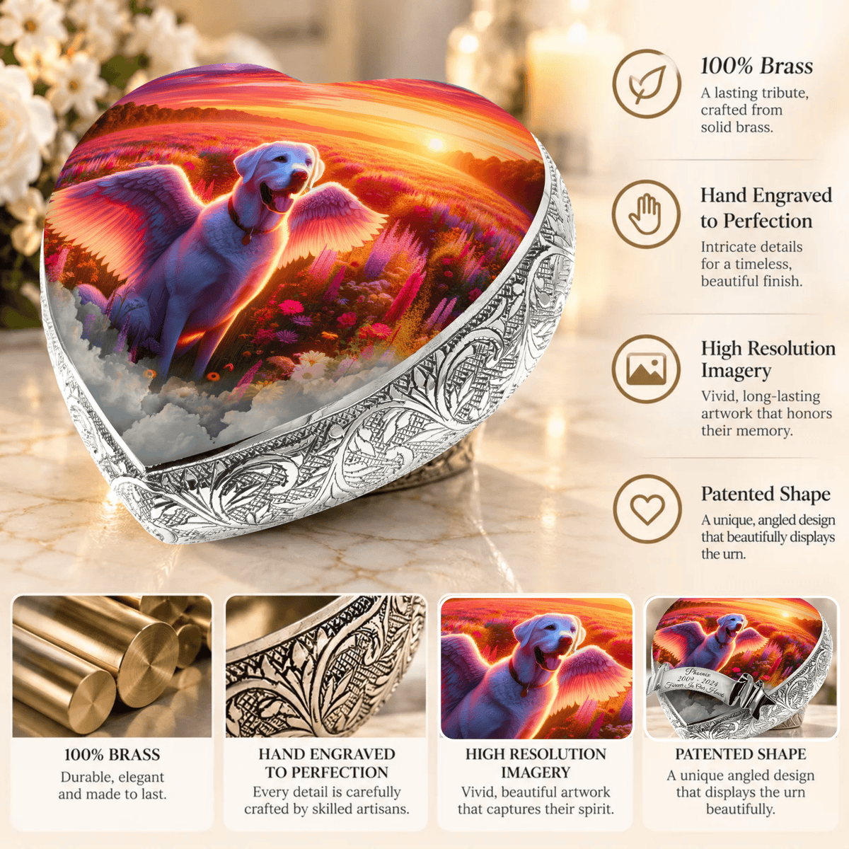 Eternal Elegance Dog Urns Labrador Retriever Urn - Dog Urn - Sunburst Dream Urn for Dog Ashes