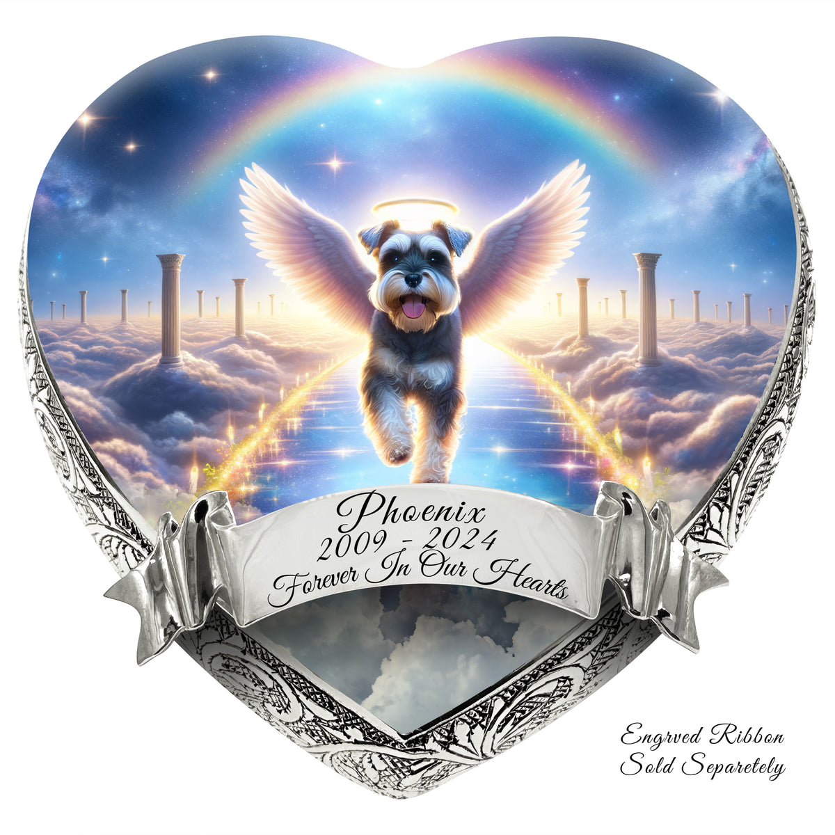 Eternal Elegance Dog Urns Miniature Schnauzer - Rainbow Bridge Dog Urn