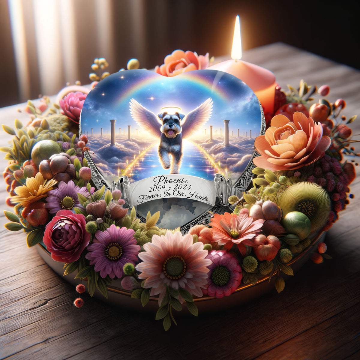 Eternal Elegance Dog Urns Miniature Schnauzer - Rainbow Bridge Dog Urn