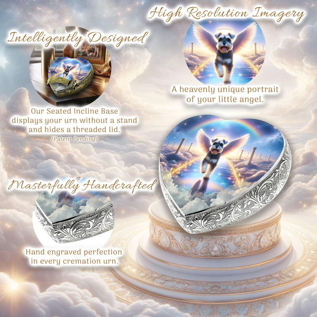 Eternal Elegance Dog Urns Miniature Schnauzer - Rainbow Bridge Dog Urn