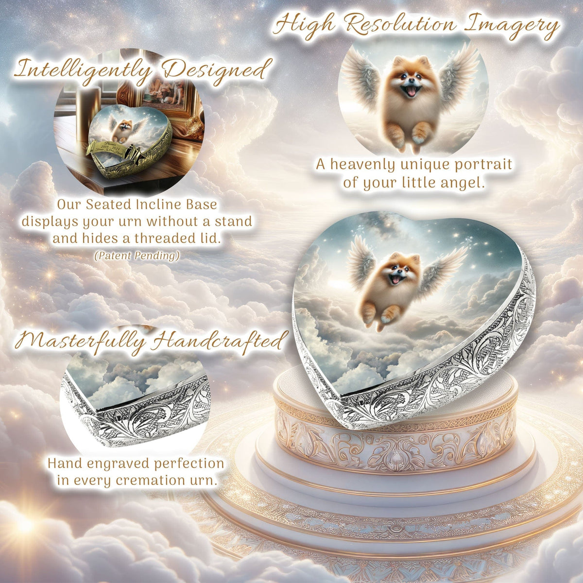 Eternal Elegance Dog Urns Pomeranian - Galaxy Glitter Dog Urn