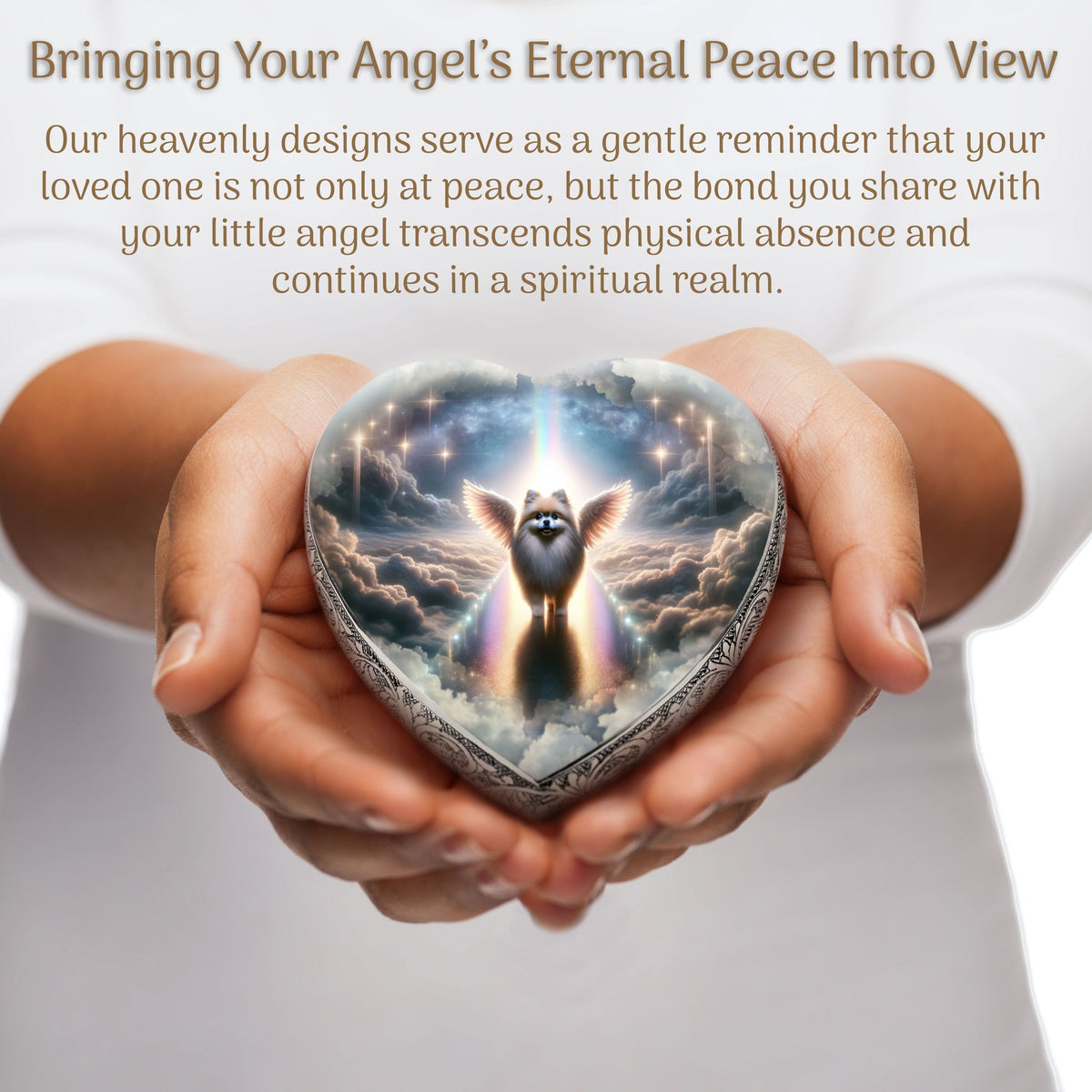 Eternal Elegance Dog Urns Pomeranian - Rainbow Crossing Dog Urn