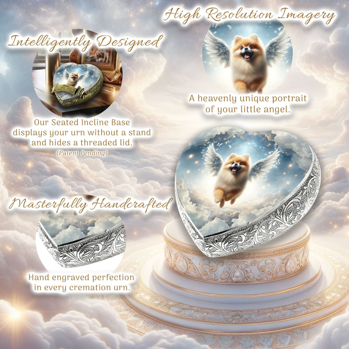 Eternal Elegance Dog Urns Pomeranian - Rainbow Crossing Dog Urn