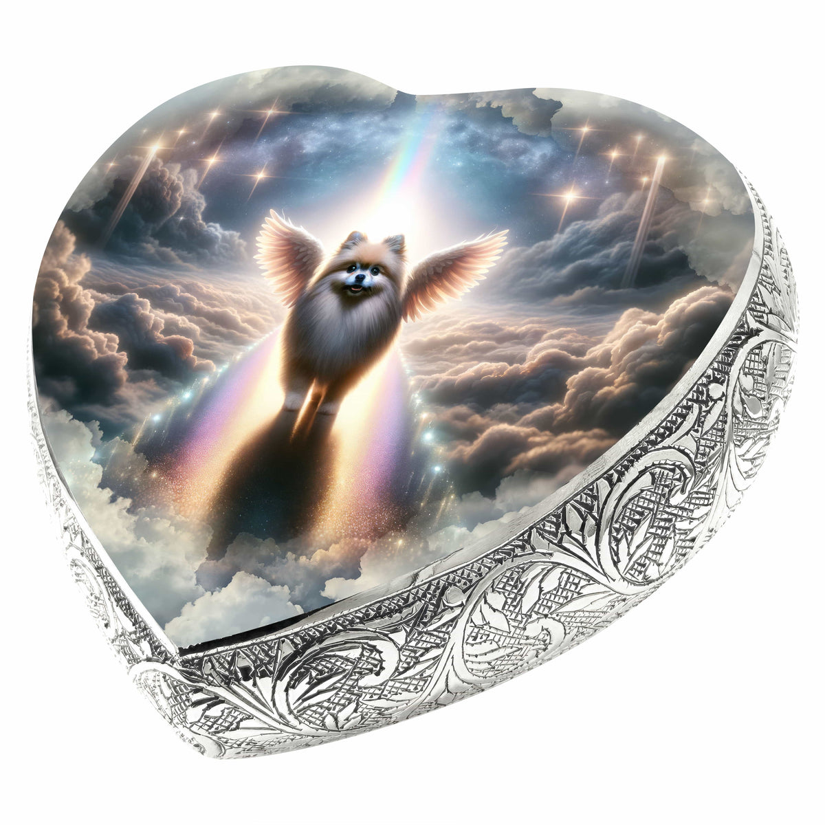 Eternal Elegance Dog Urns Pomeranian - Rainbow Crossing Dog Urn