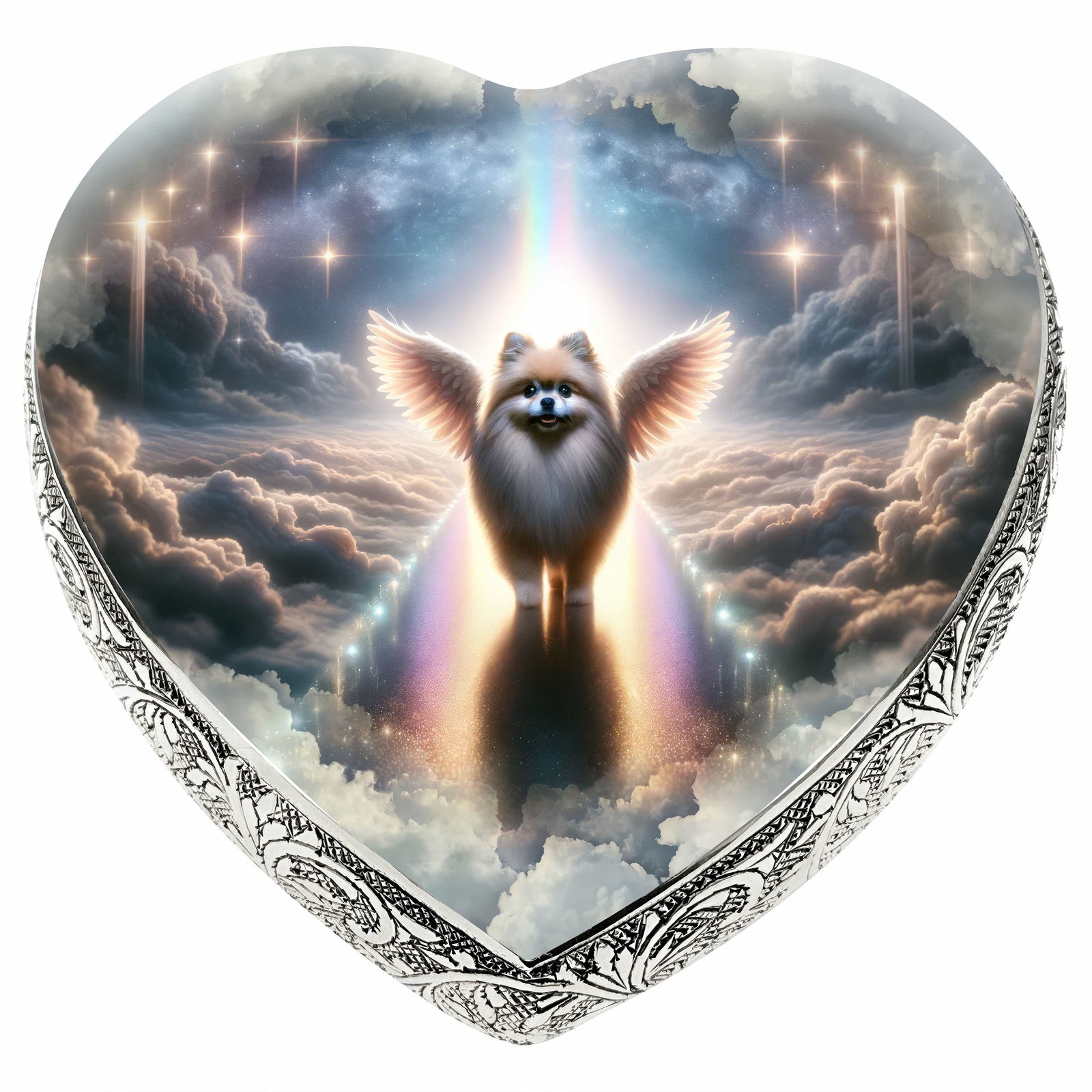 Eternal Elegance Dog Urns Pomeranian - Rainbow Crossing Dog Urn