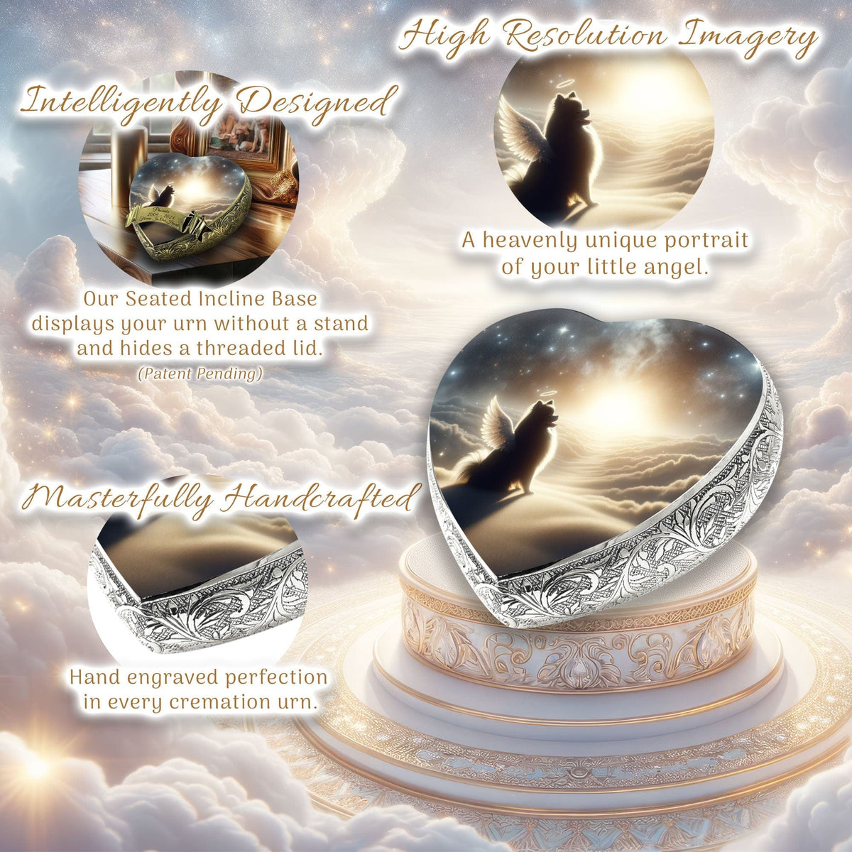 Eternal Elegance Dog Urns Pomeranian - Twilight Haze Dog Urn