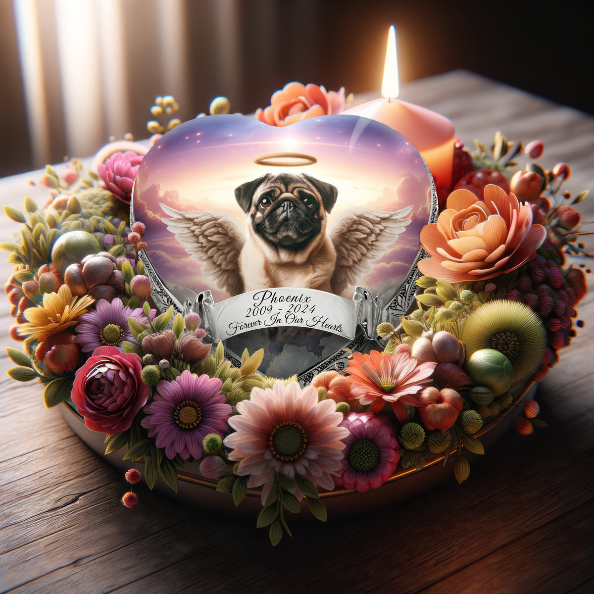 Eternal Elegance Dog Urns Pug - Angelic Atmosphere Dog Urn