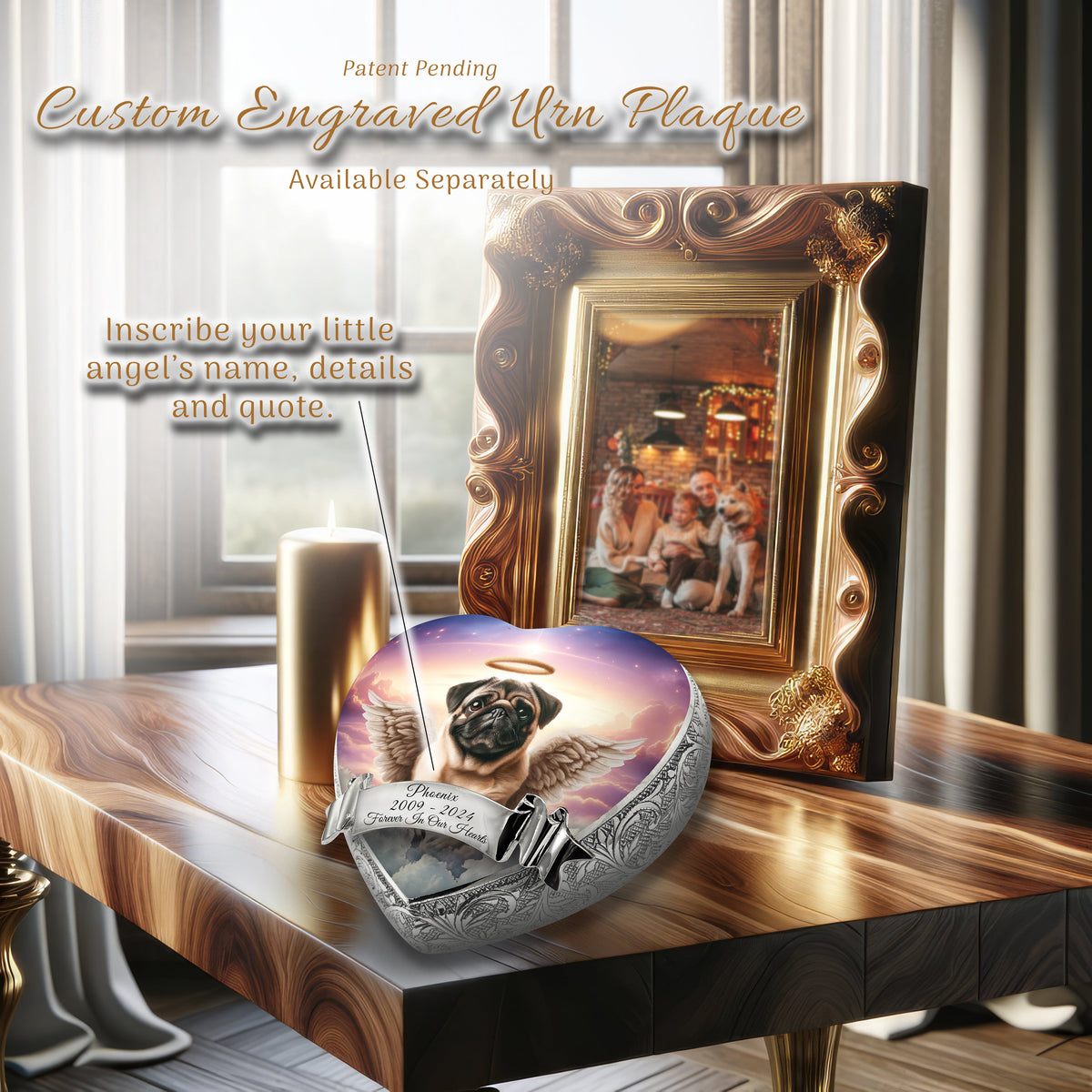 Eternal Elegance Dog Urns Pug - Angelic Atmosphere Dog Urn