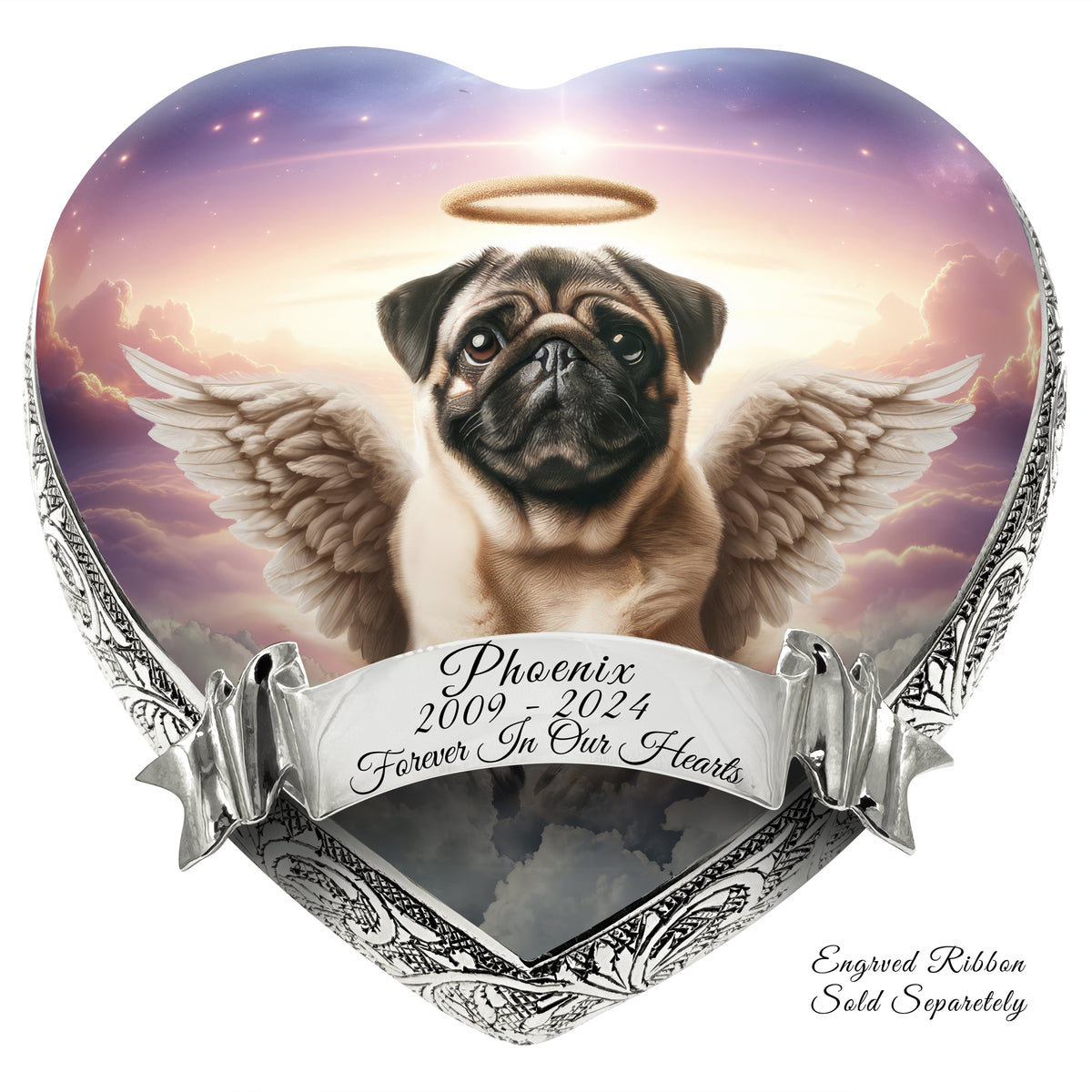 Eternal Elegance Dog Urns Pug - Angelic Atmosphere Dog Urn