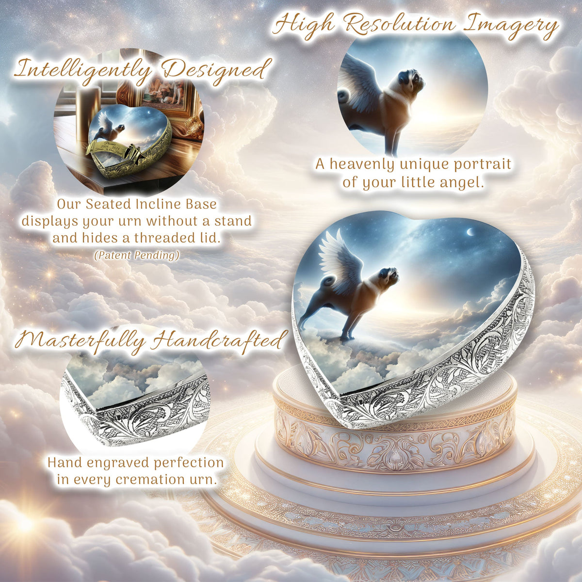 Eternal Elegance Dog Urns Pug - Astral Awe Dog Urn