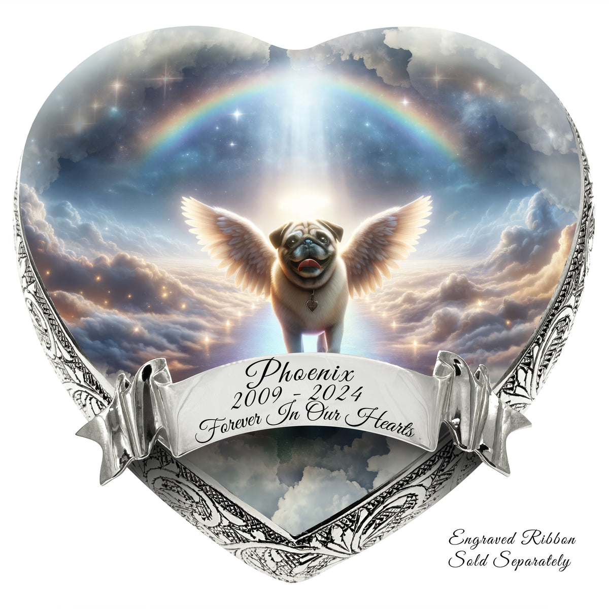 Eternal Elegance Dog Urns Pug - Rainbow Bridge Dog Urn