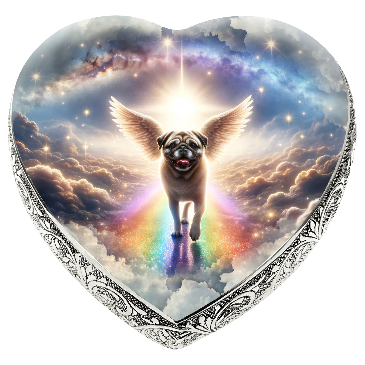 Eternal Elegance Dog Urns Pug - Rainbow Crossing Dog Urn