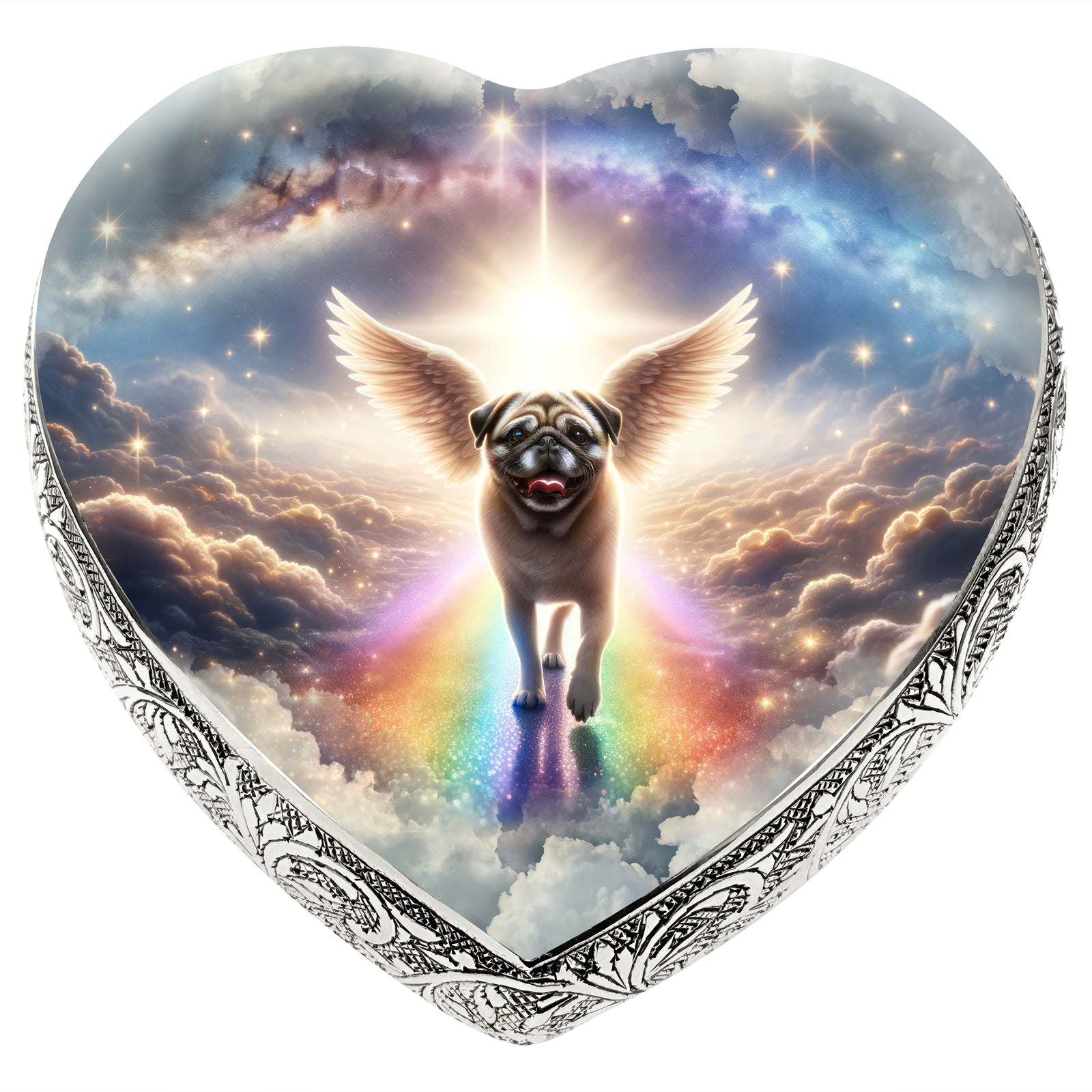 Eternal Elegance Dog Urns Pug - Rainbow Crossing Dog Urn